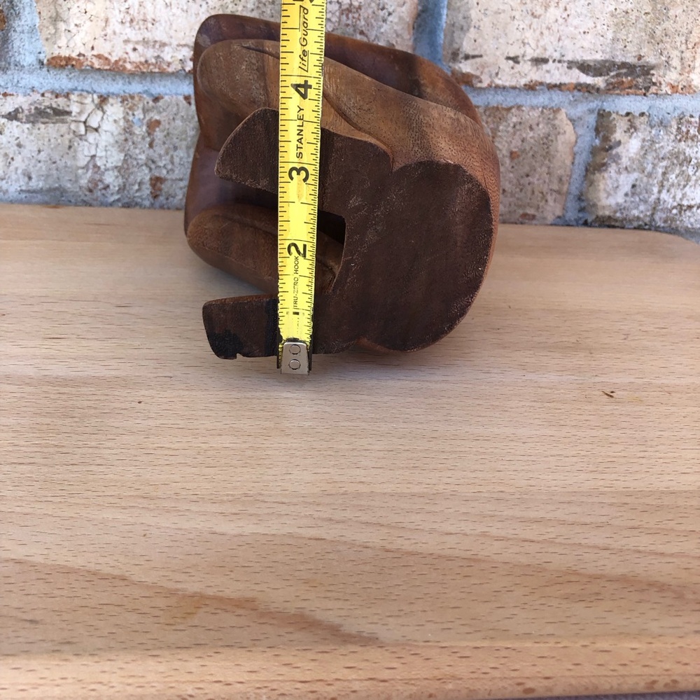 Vintage‎ Brown Resting Man Abstract Rustic Hand Carved Wooden Sculpture Art - Picture 10 of 10